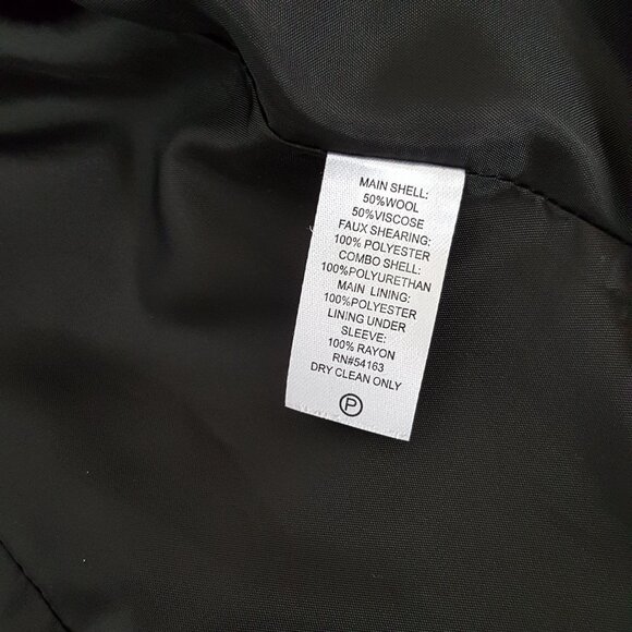 NEW Ivanka Trump Faux Shearling Leather Biker Moto Jacket Coat Wool Sherpa Black - Picture 10 of 14